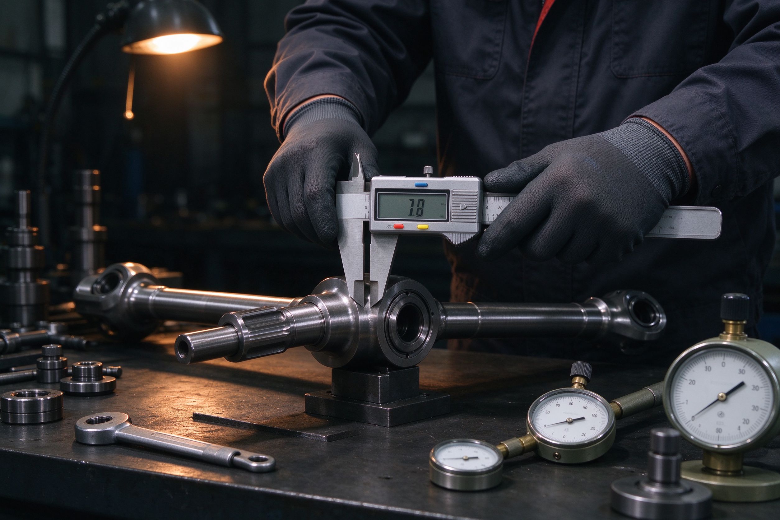 Quality control inspection of a drive shaft